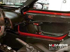 Alfa Romeo 4C Carbon Fiber Door Panels - w/ Red 4C Logo
